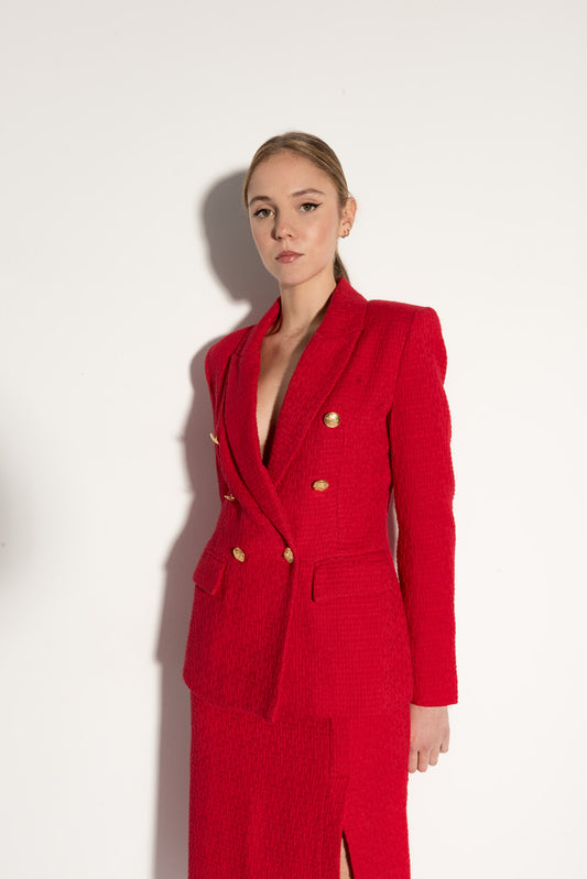 BLAZER TEXTURA ROJA