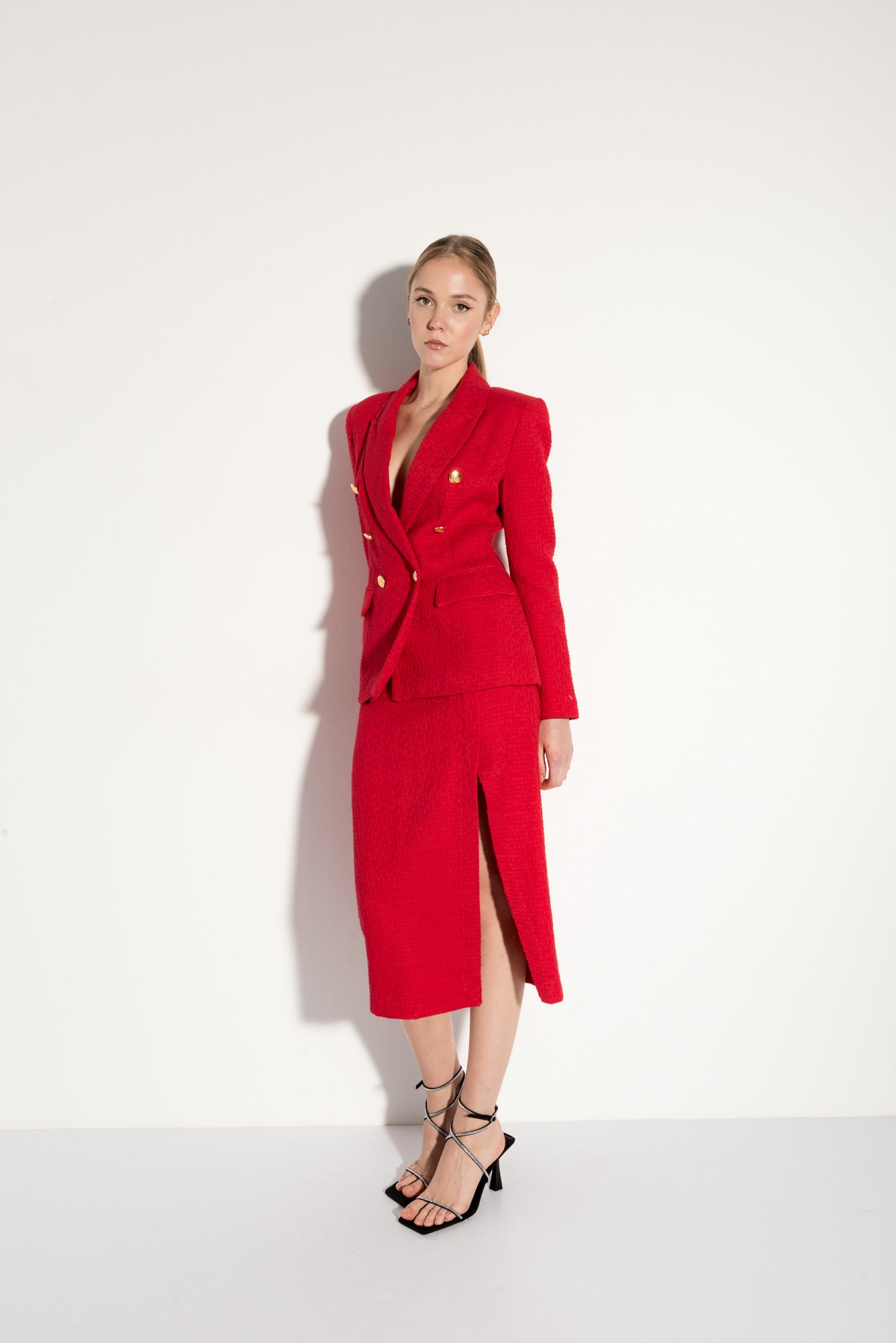 BLAZER TEXTURA ROJA